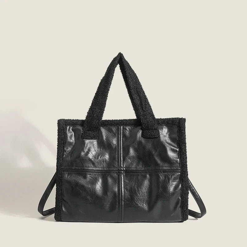 Bolsa Tote Média Faux Fur