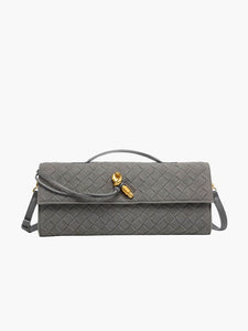 Bolsa Clutch Trançada Camurça Paige